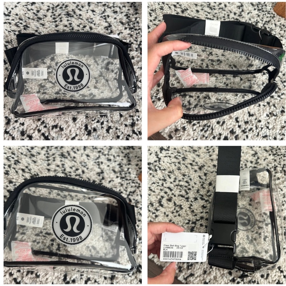 BNWT Lululemon Black Clear Belt Bag